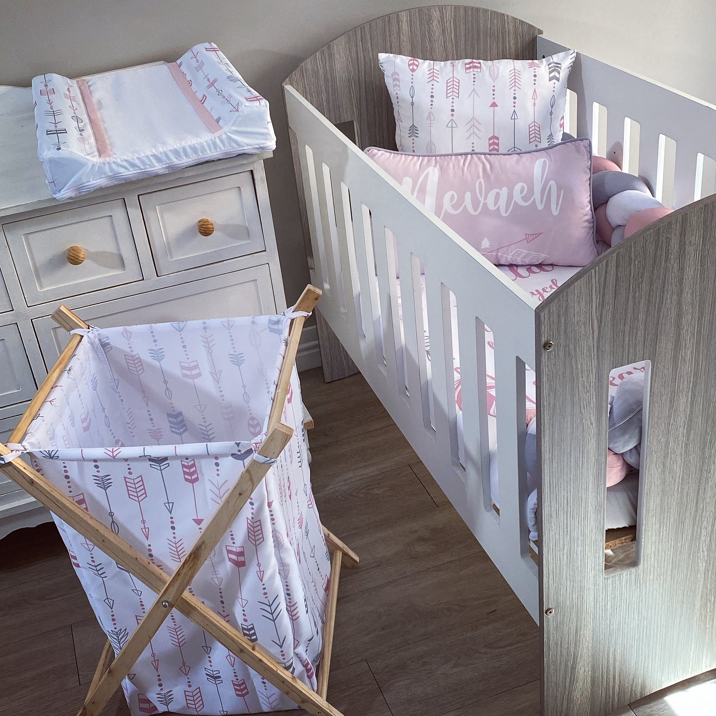 Cot Bedding - Pink Arrow Set 01