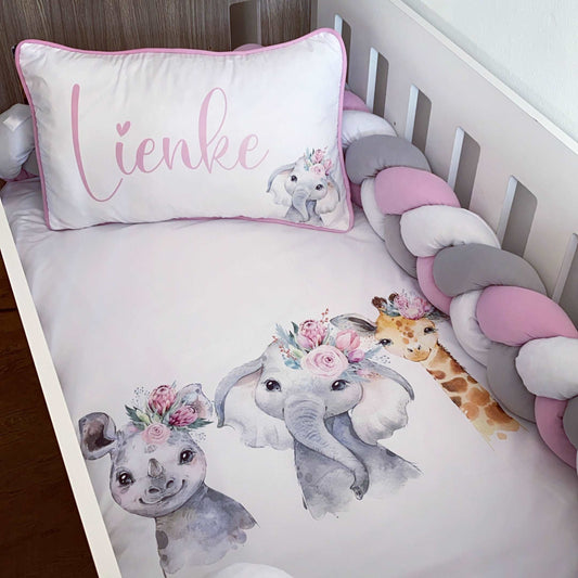 Cot Bedding - Pink Safari Set 09