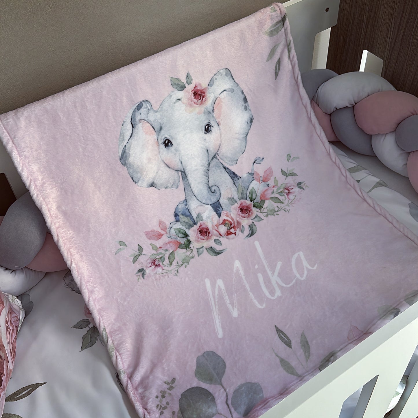 Cot Bedding - Pink Elephant Set 17