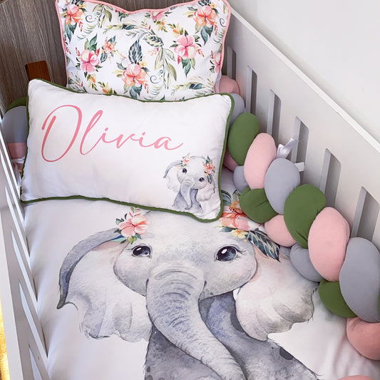 Cot Bedding - Pink Elephant Set 26