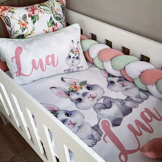Cot Bedding - Pink Bunny Set 32