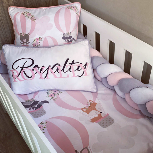 Cot Bedding - Pink Woodlands Set 02