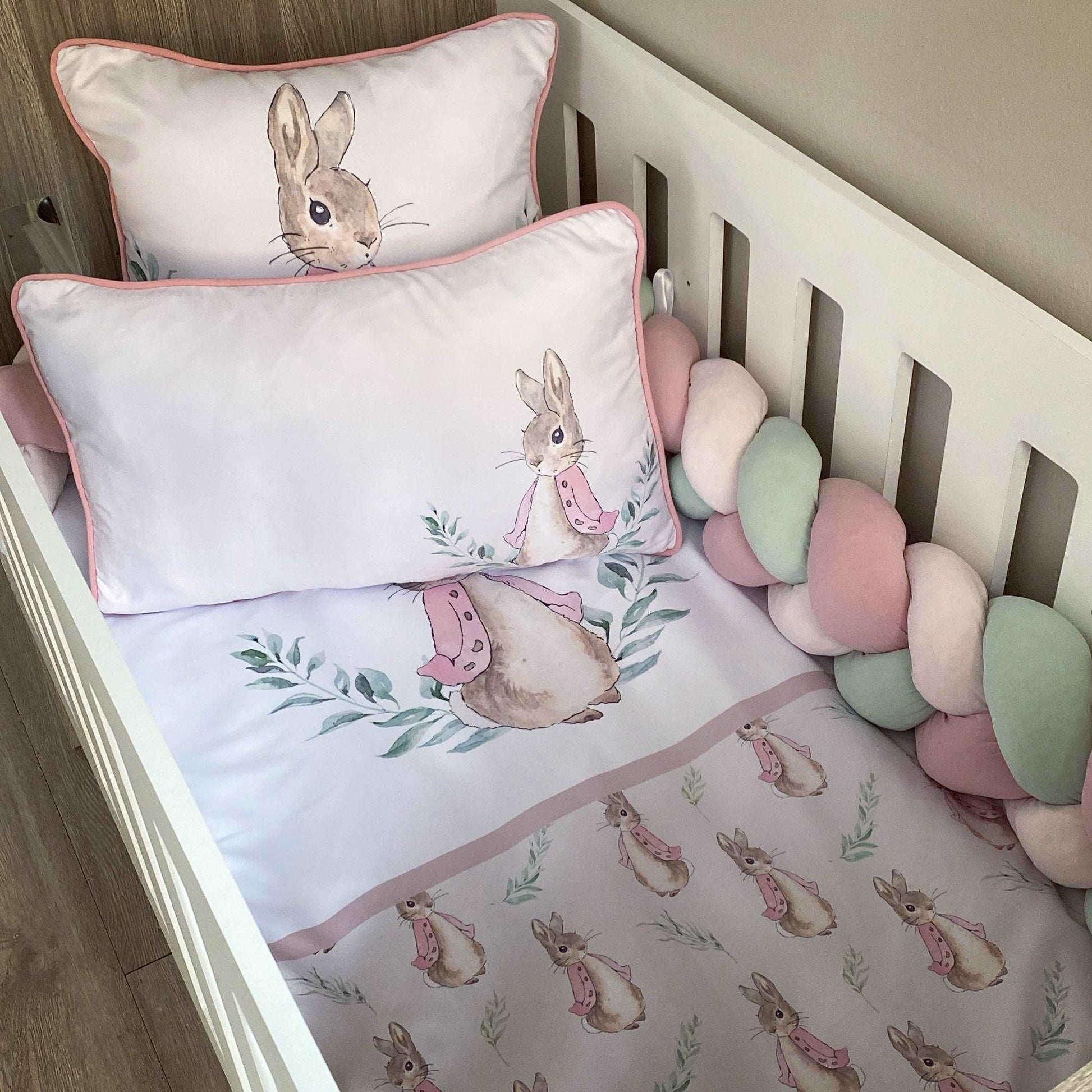 Cot Bedding - Pink Bunny Set 02