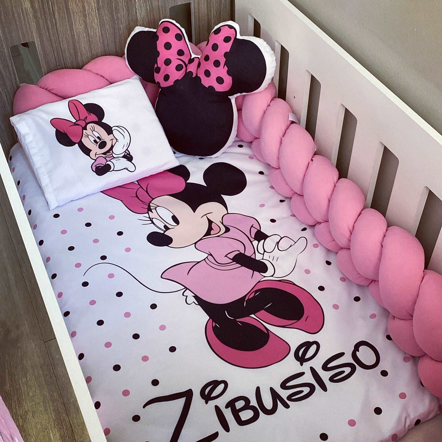 Cot Bedding - Pink Minnie Set 03