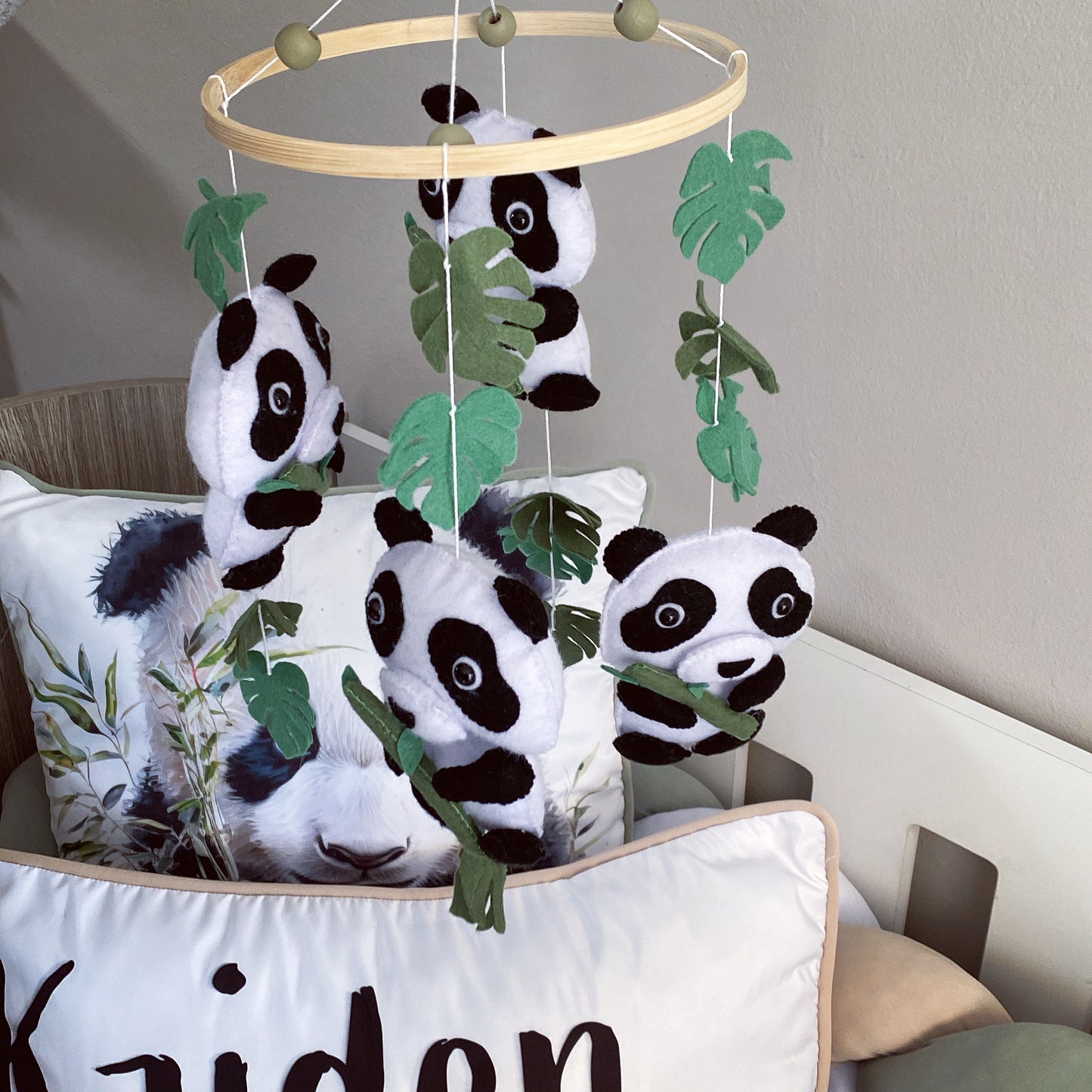 Cot Bedding - Black Panda Set 02
