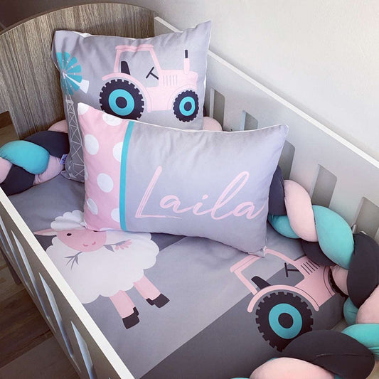 Cot Bedding - Pink Farm Set 02