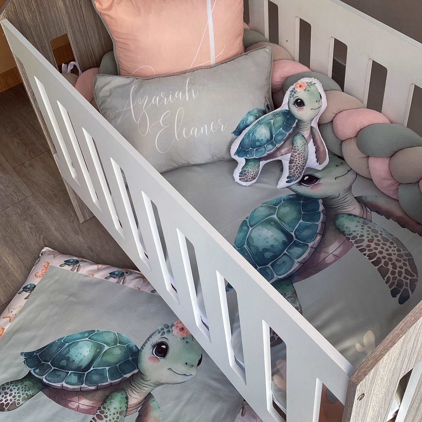 Cot Bedding - Coral Turtle Set 01