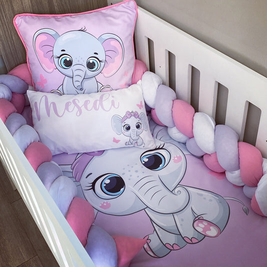 Cot Bedding - Pink Elephant Set 29
