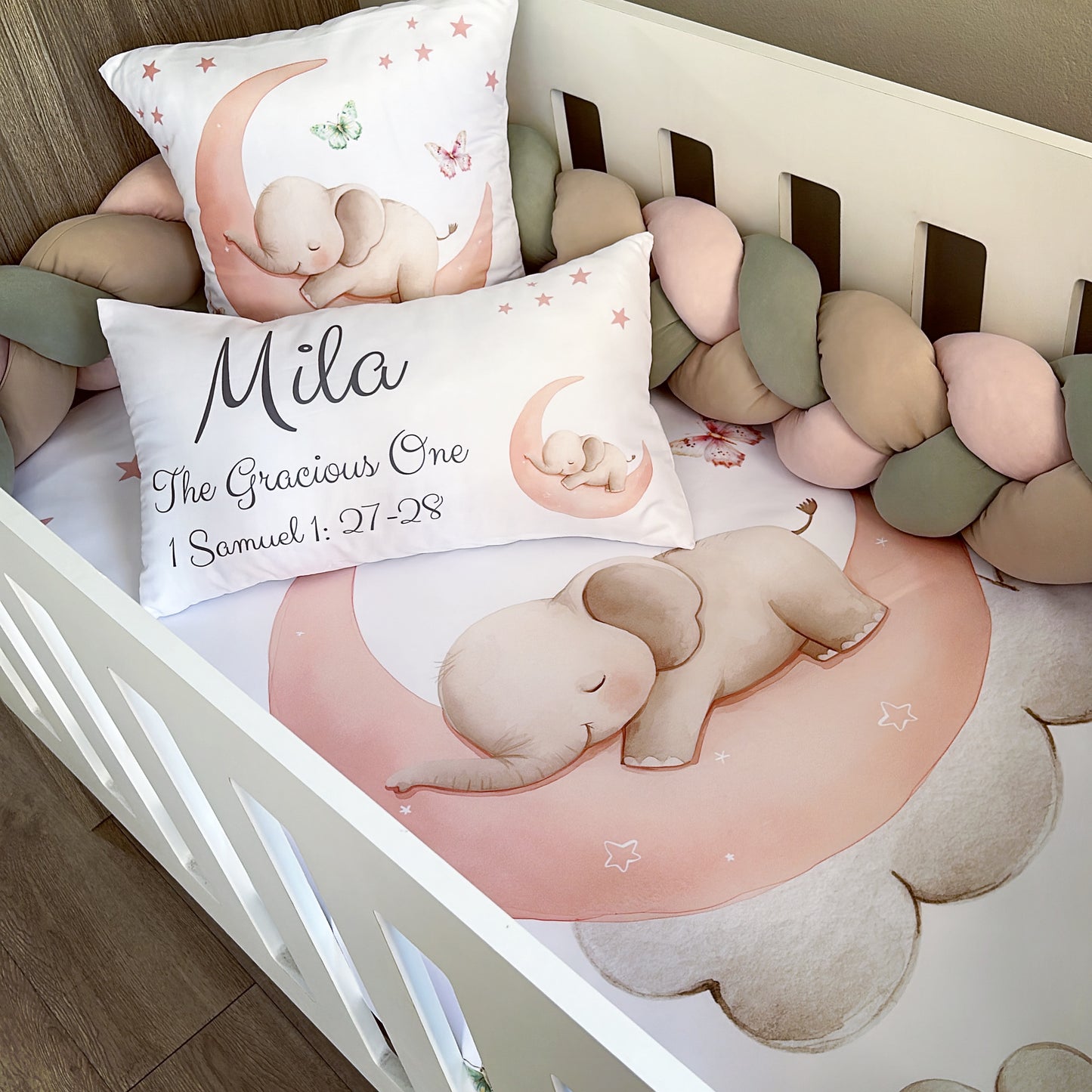 Cot Bedding - Pink Elephant Set 14