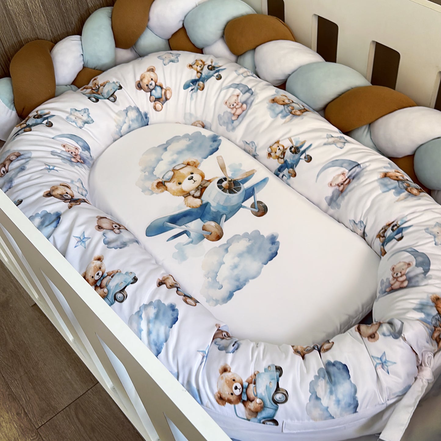 Cot Bedding - Up and Away Bear Set 4
