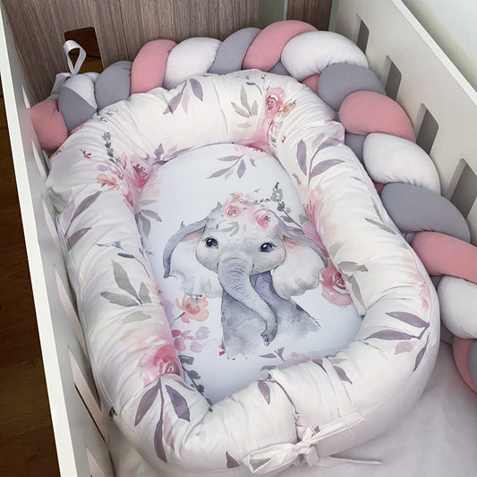 Nest - Pink Flowers Elephant 01