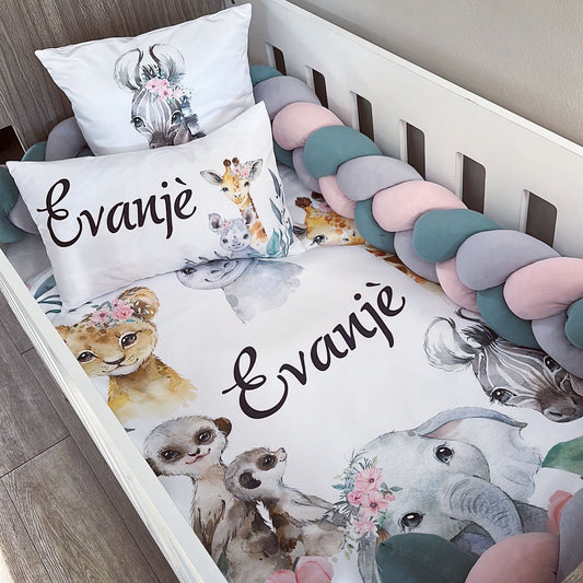 Cot Bedding - Pink Safari Set 41