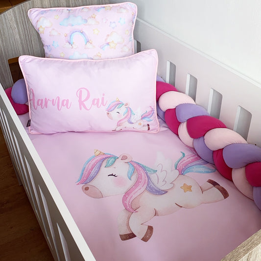 Cot Bedding - Pink Unicorn Set 05