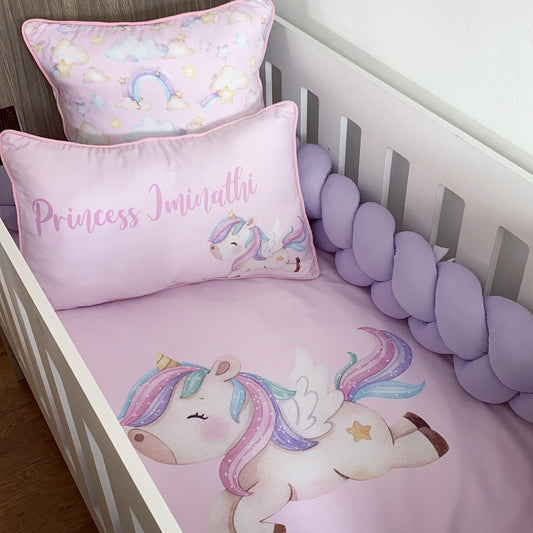 Cot Bedding - Pink Unicorn Set 09