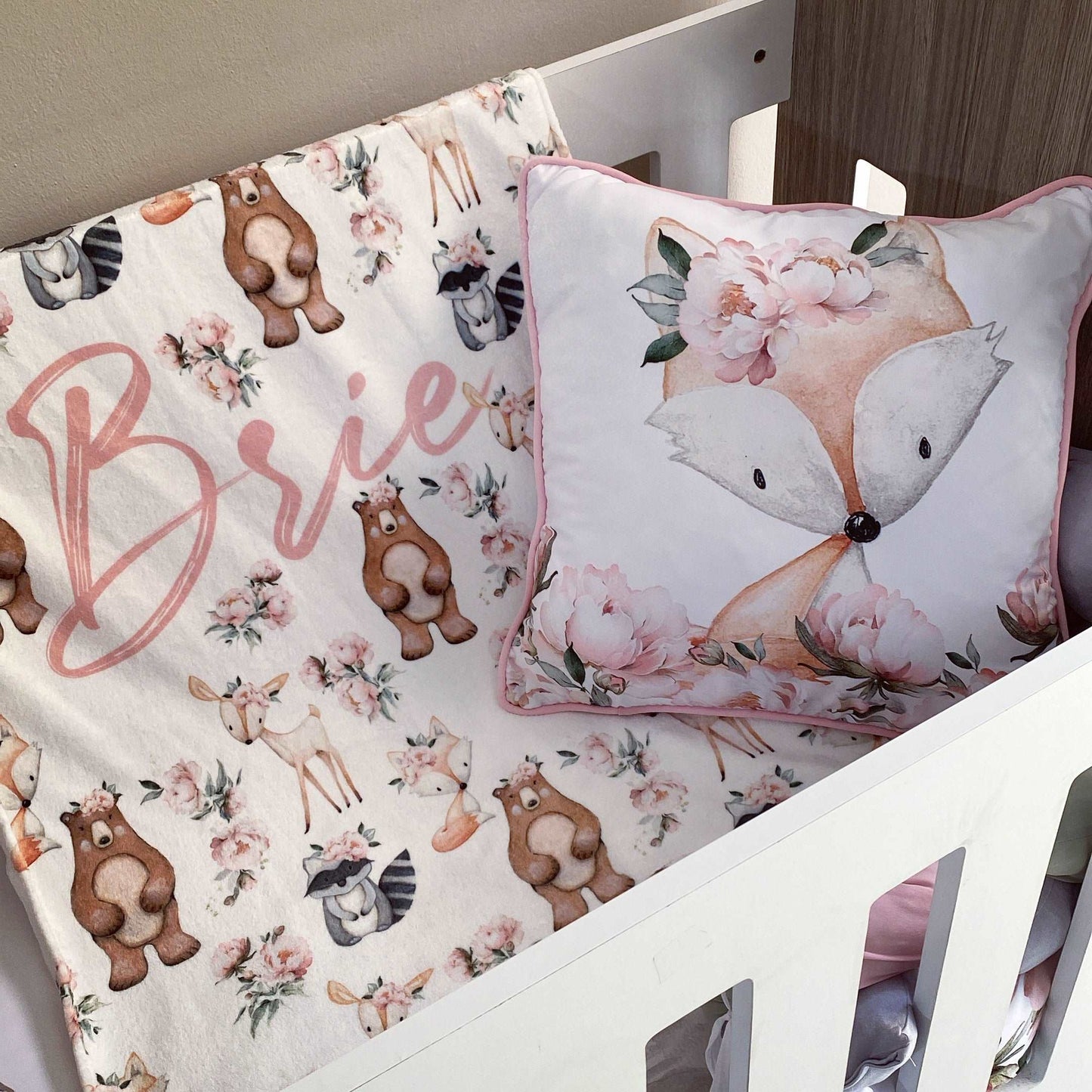 Cot Bedding - Floral Woodland Set 01