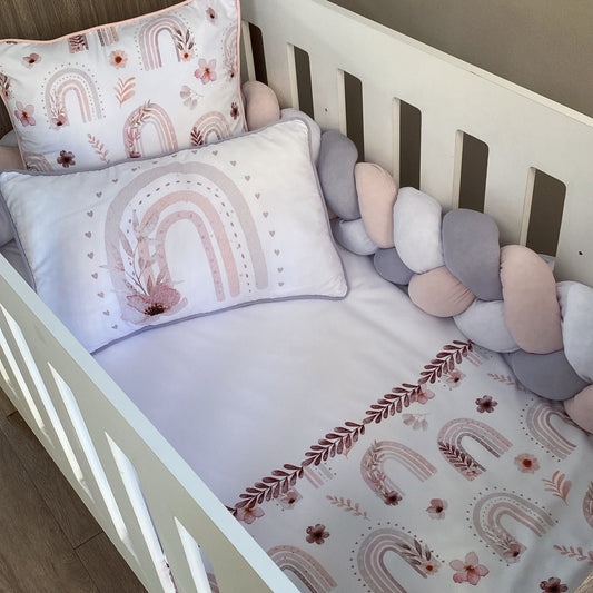 Cot Bedding - Pink Boho Rainbow Set 06