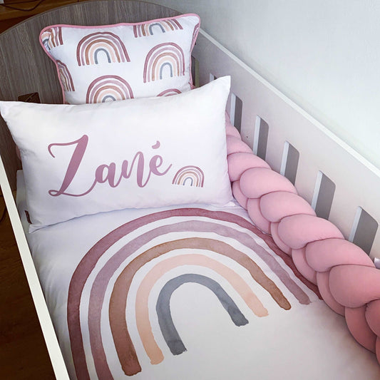 Cot Bedding - Pink Boho Rainbow Set 03