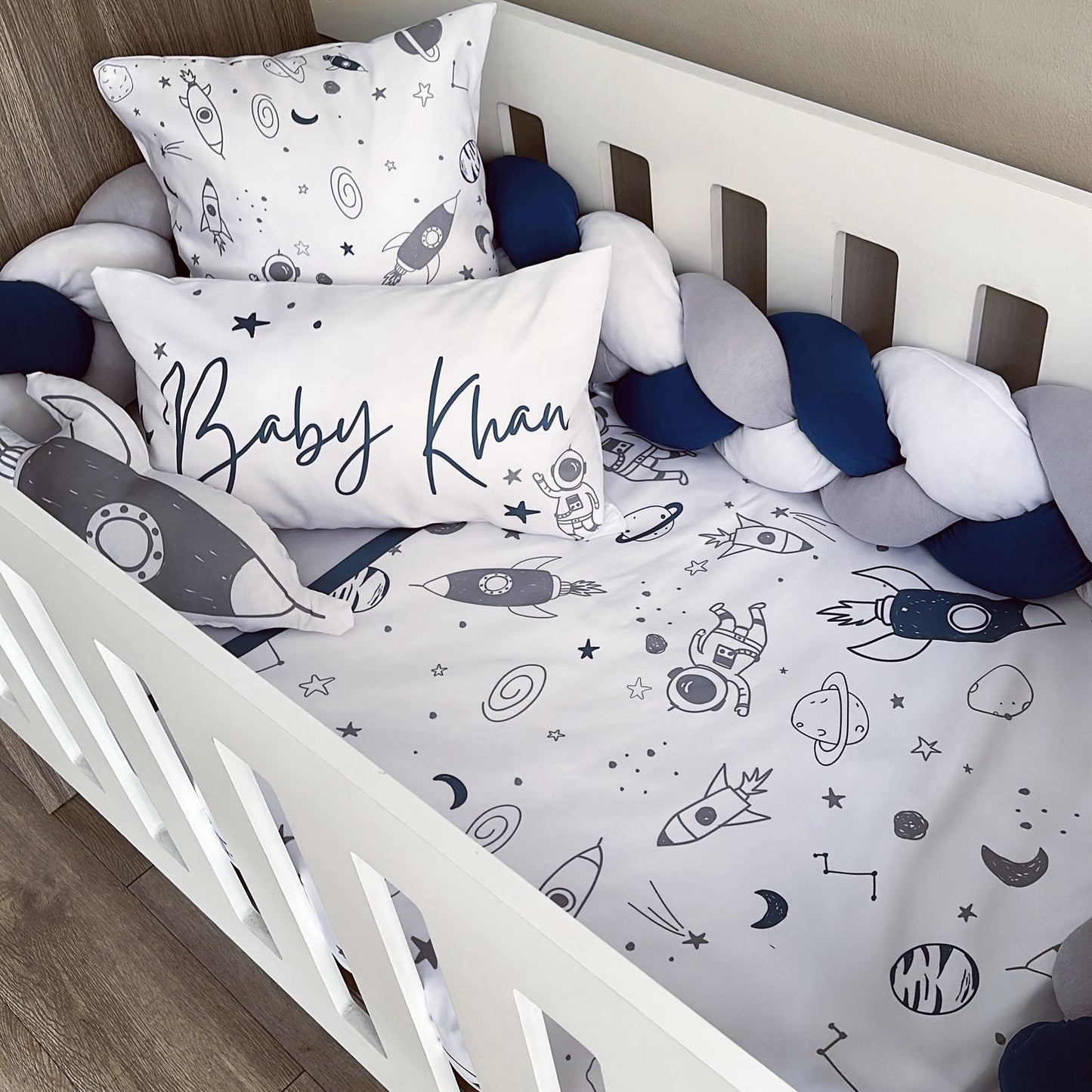 Cot Bedding - Blue Space Set 03