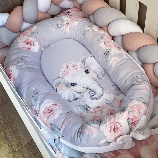 Nest - Pink Flowers Elephant 03