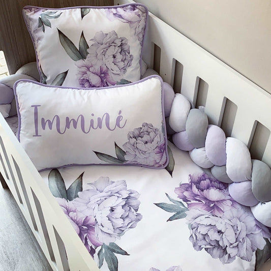 Cot Bedding - Lilac Floral Set 01