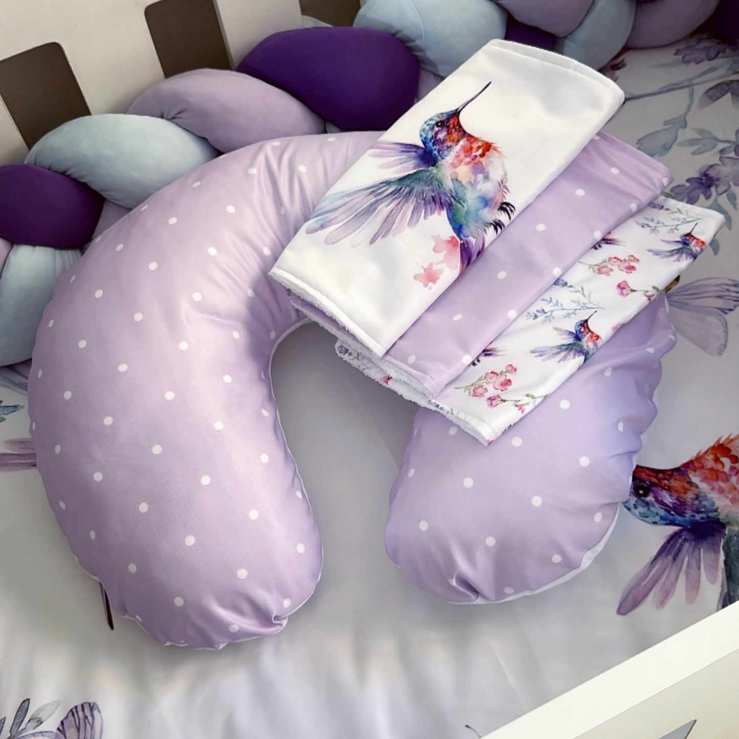 Cot Bedding - Lilac Bird Set 01