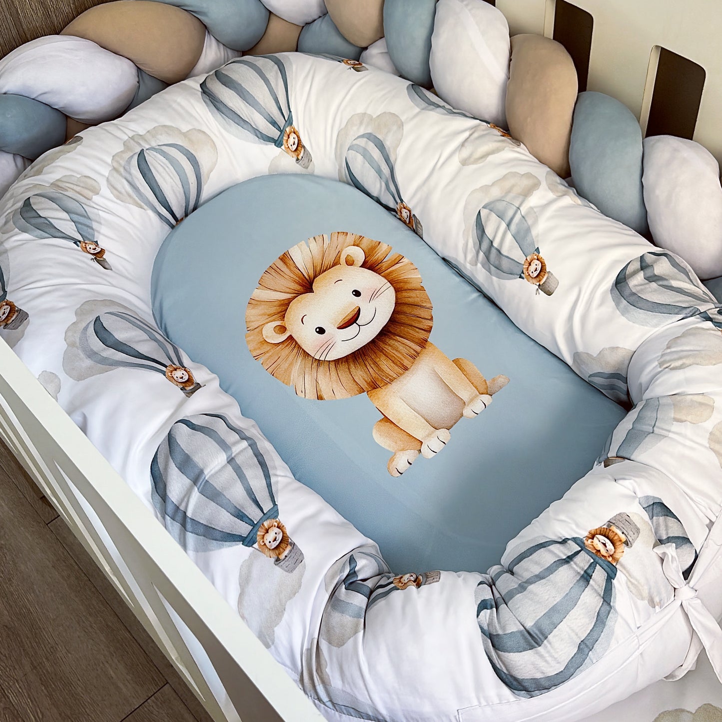 Cot Bedding - Blue Lion Balloon Set 01