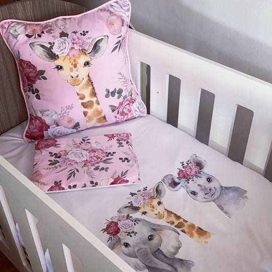 Cot Bedding - Pink Safari Set 11