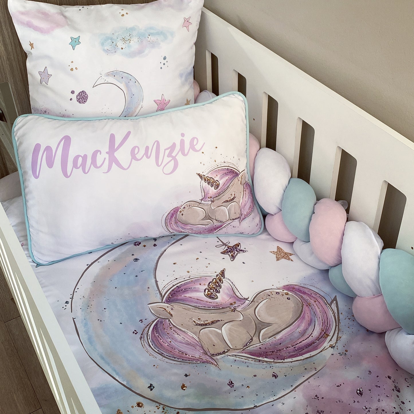 Cot Bedding - Lilac Unicorn Set 01