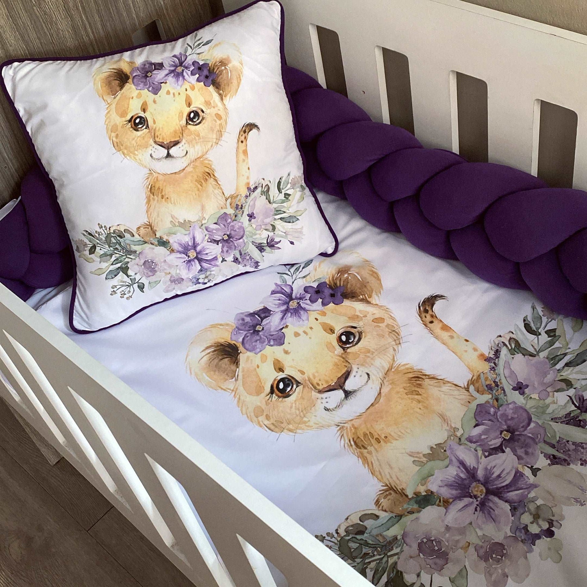 Cot Bedding - Purple Lion Set 01