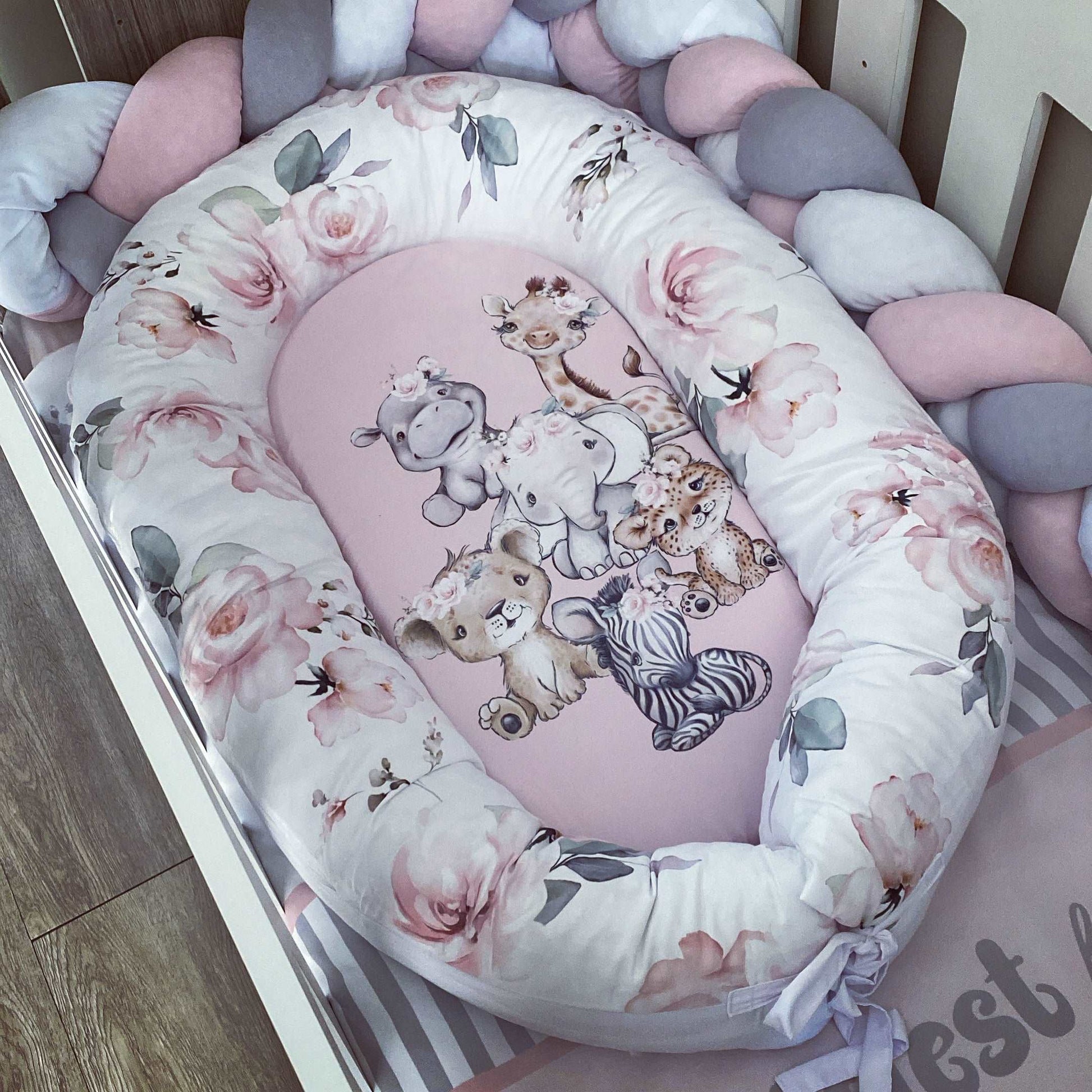 Cot Bedding - Pink Safari Set 02