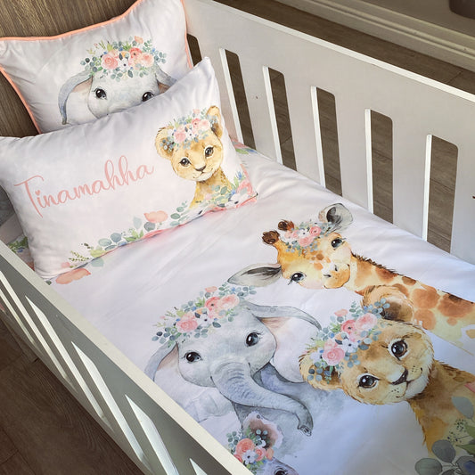 Cot Bedding - Pink Safari Set 29