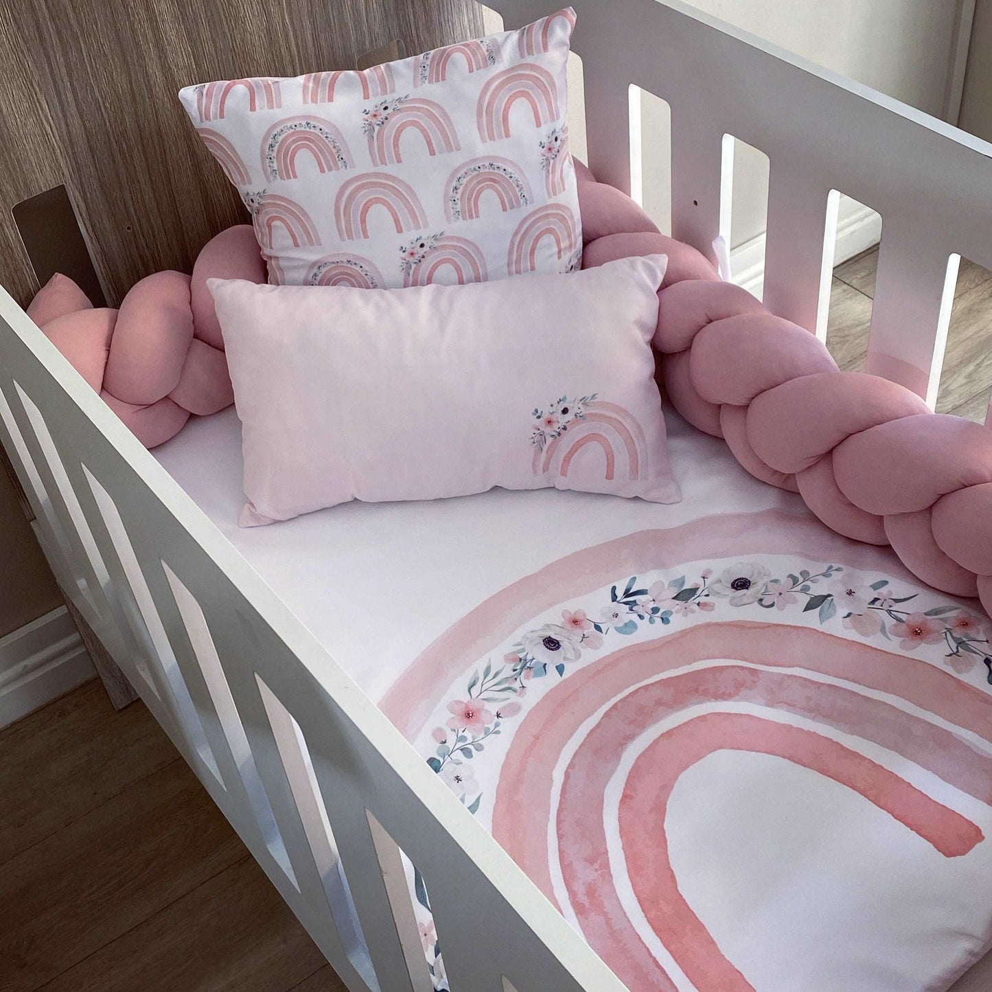Cot Bedding - Floral Rainbow Set 01