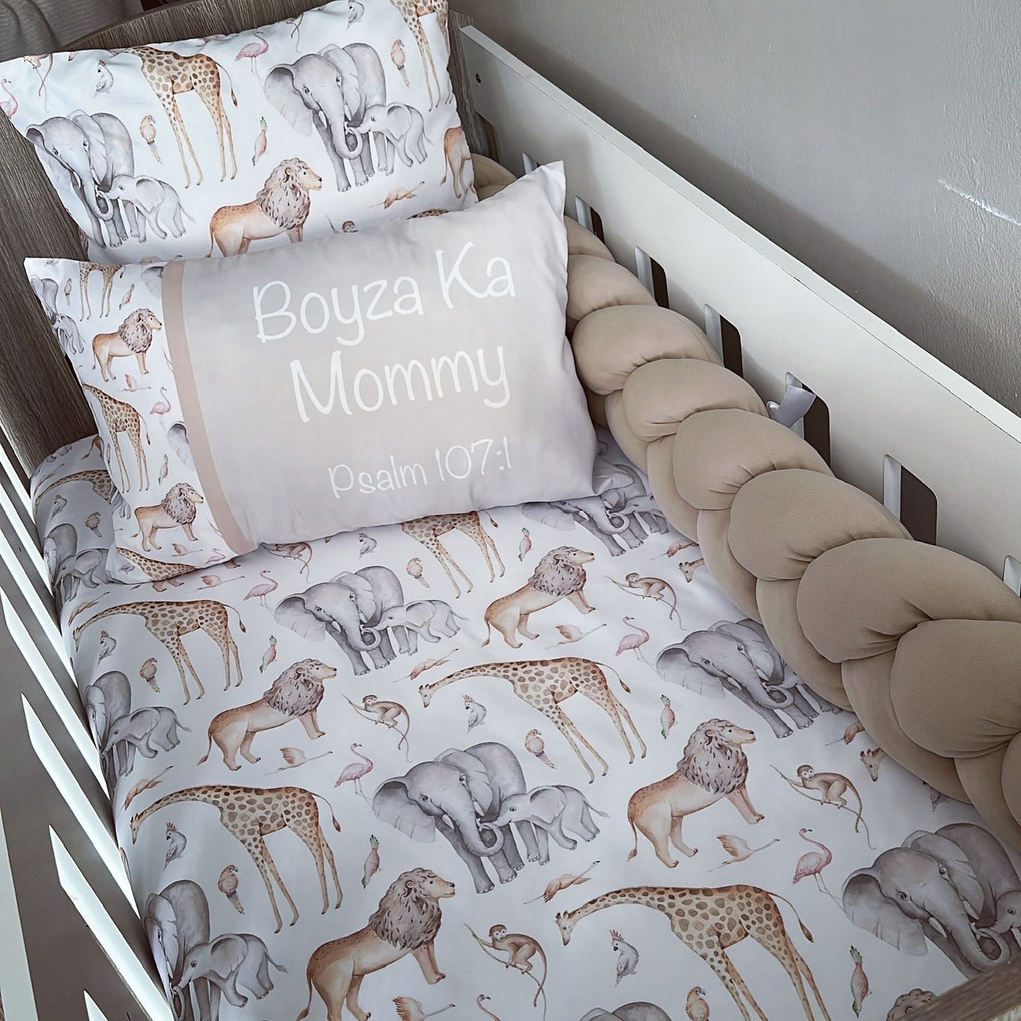 Cot Bedding - Stone Safari Set 06