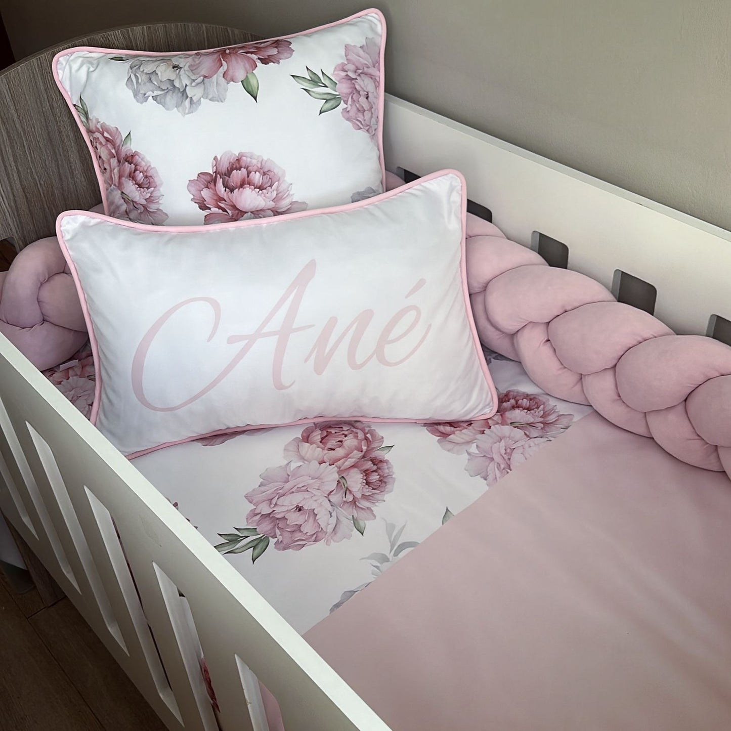 Cot Bedding - Pink Peony Set 03