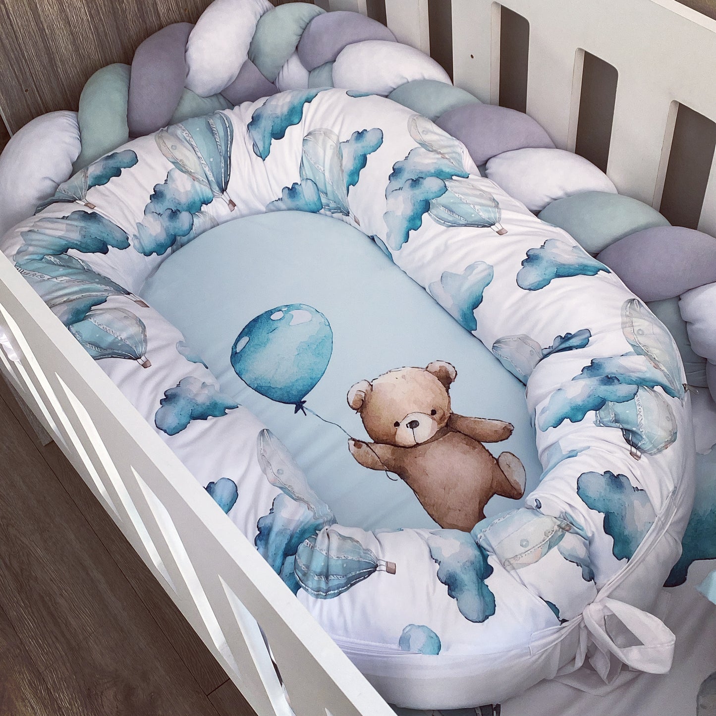 Cot Bedding - Up and Away Bear Set 01