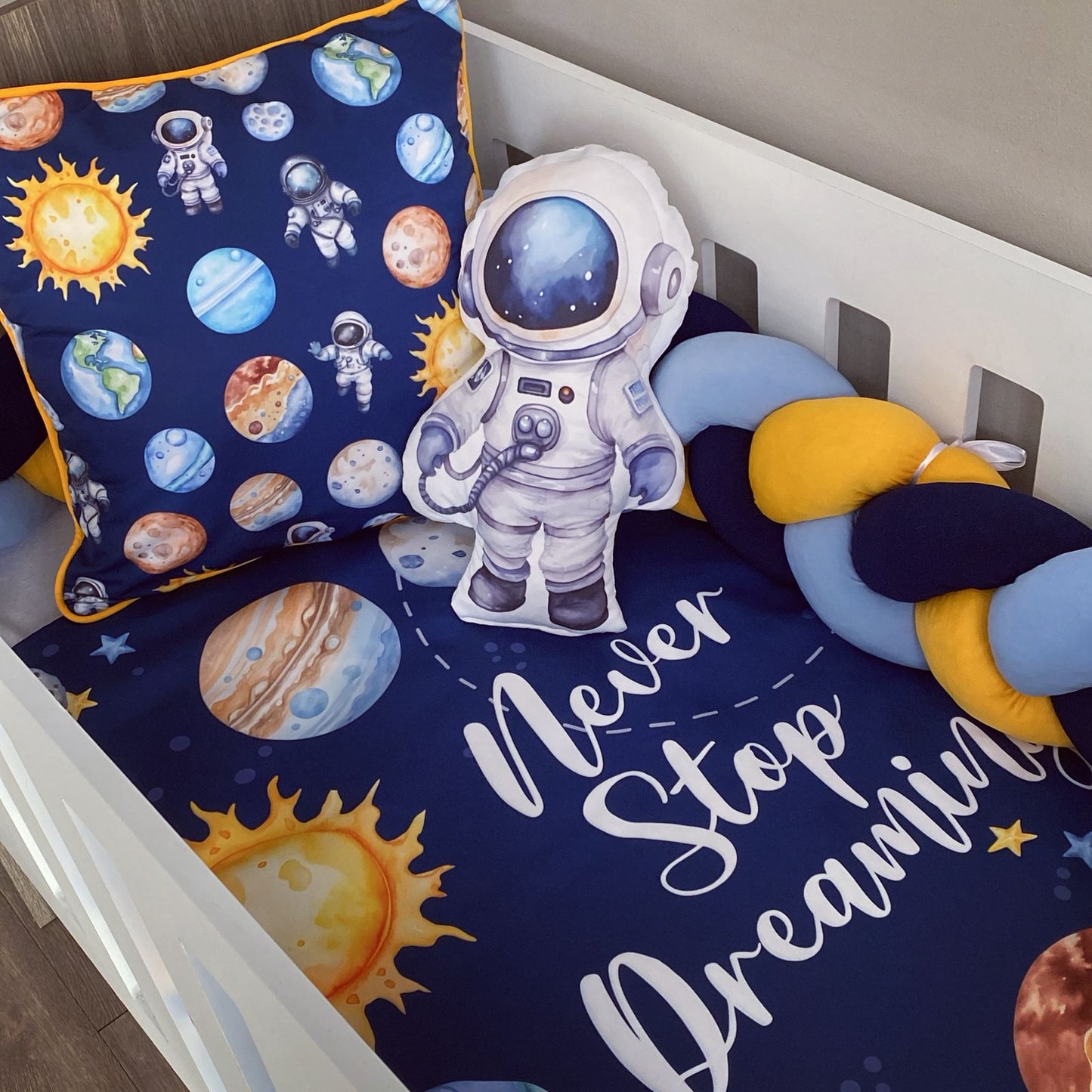 Cot Bedding - Blue Space Set 01
