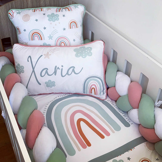 Cot Bedding - Pink Rainbow Set 01
