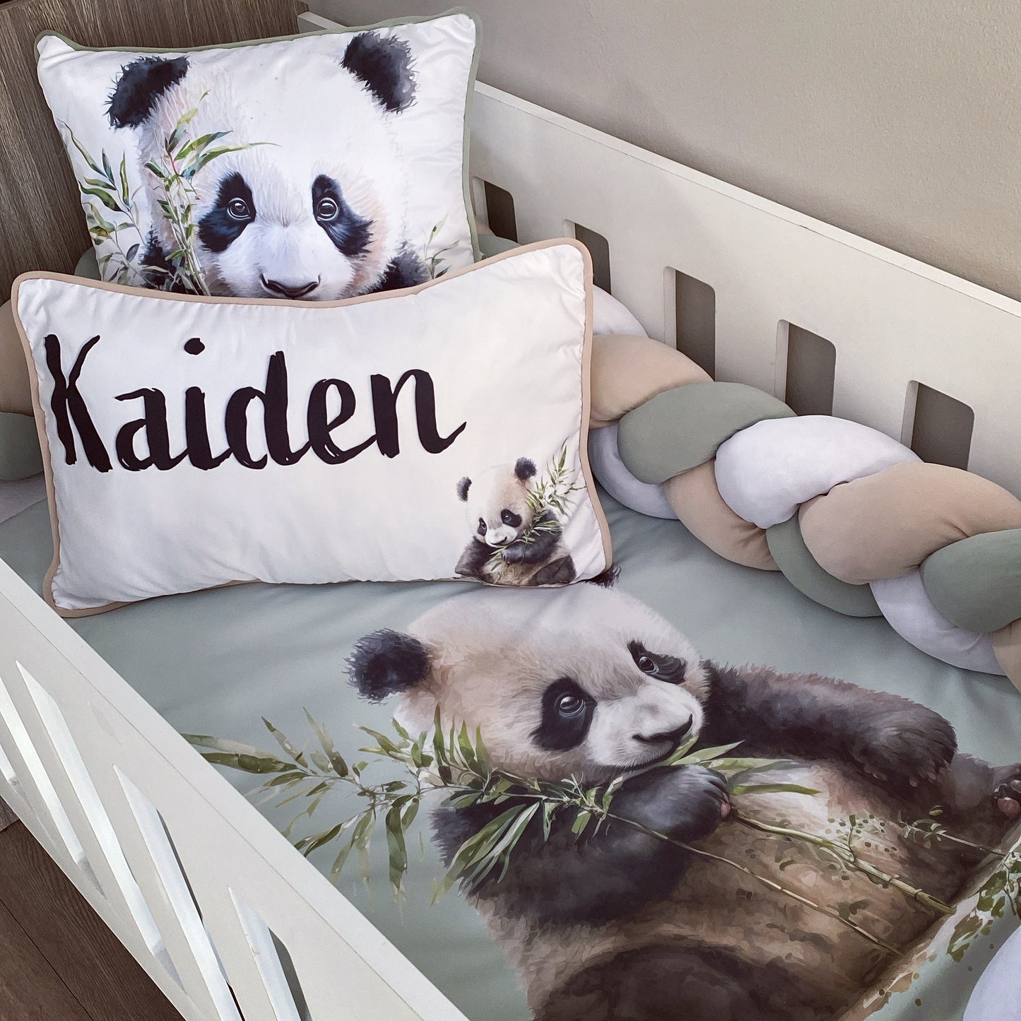 Cot Bedding - Black Panda Set 02