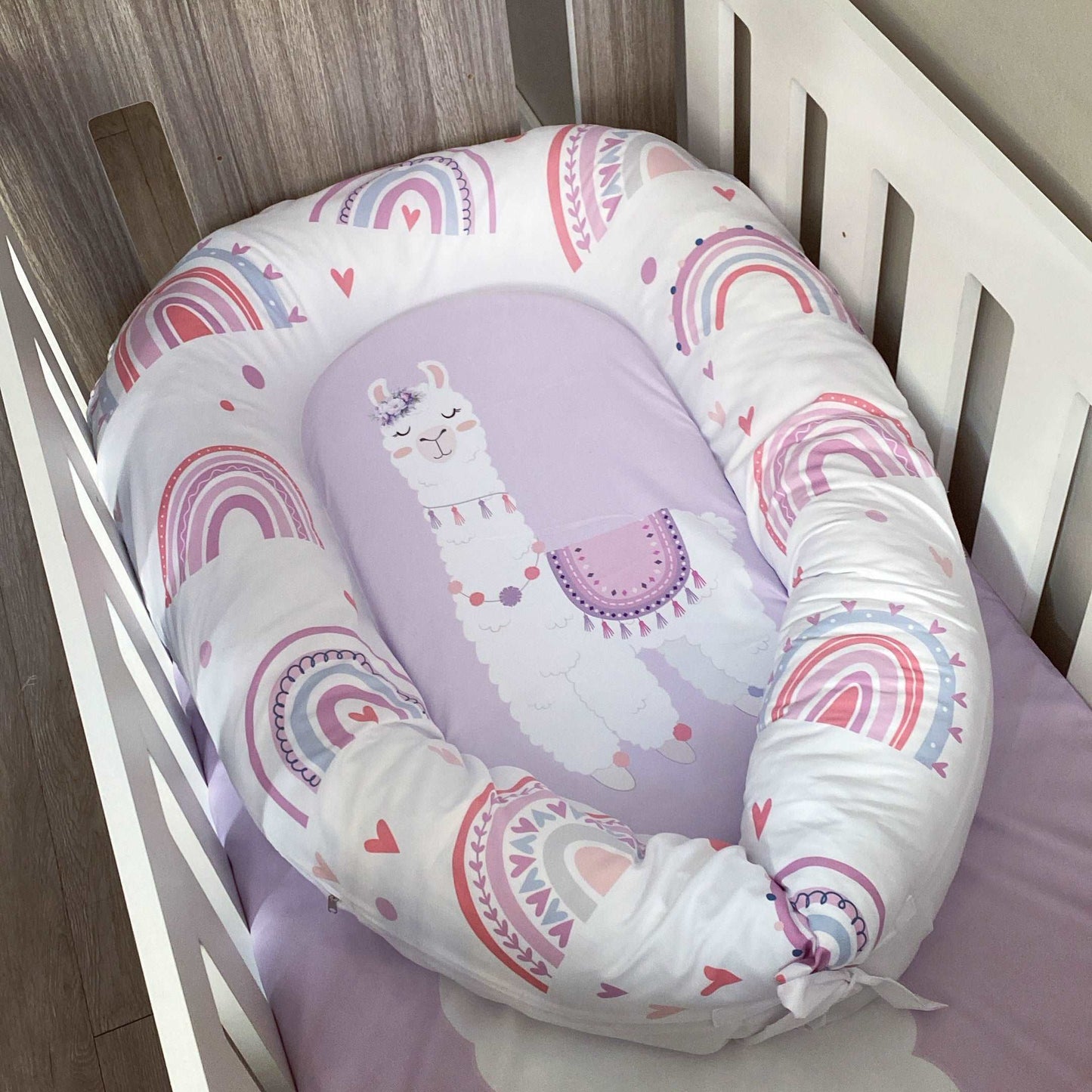 Cot Bedding - Lilac Llama Set 01