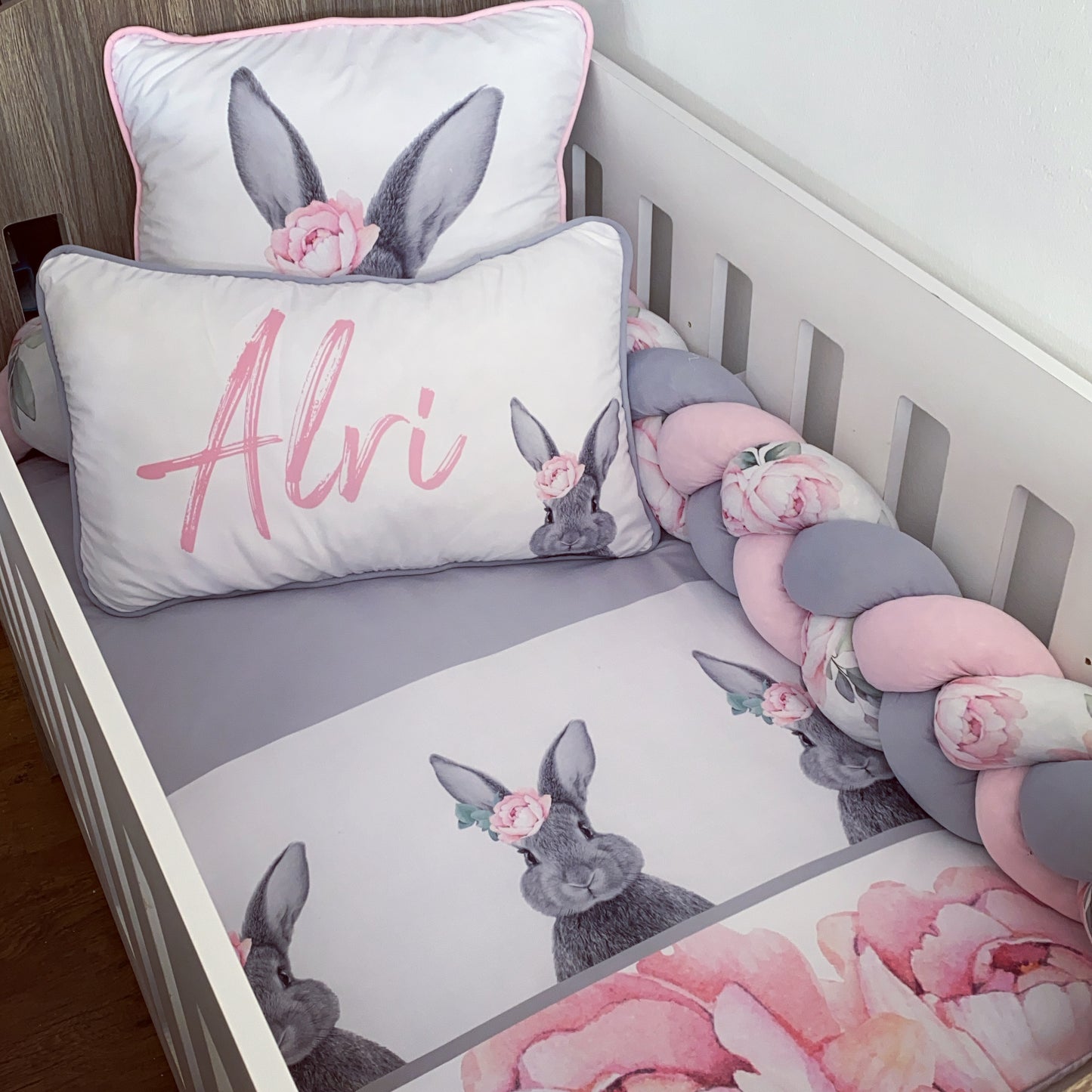 Cot Bedding - Pink Bunny Set 08