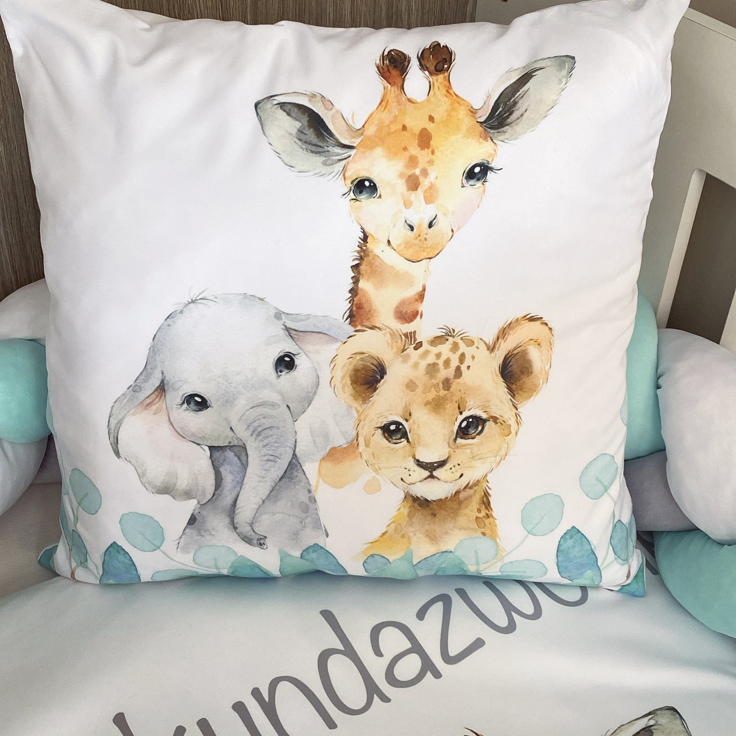 Cot Bedding - Aqua Safari Set 02