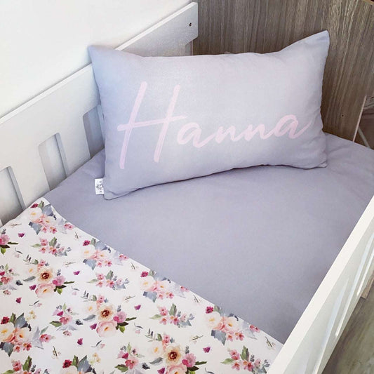 Cot Bedding - Pink Floral Set 03