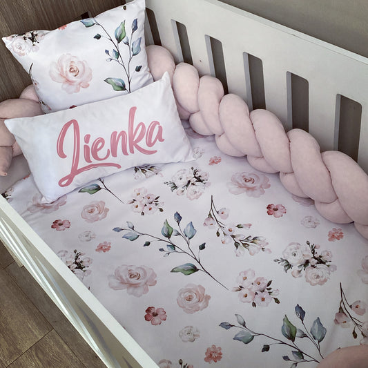 Cot Bedding - Pink Flower Set 01