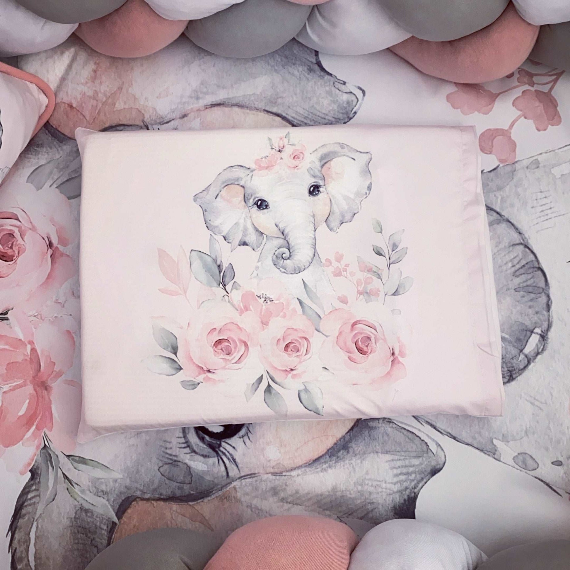 Cot Bedding - Pink Elephant Set 03