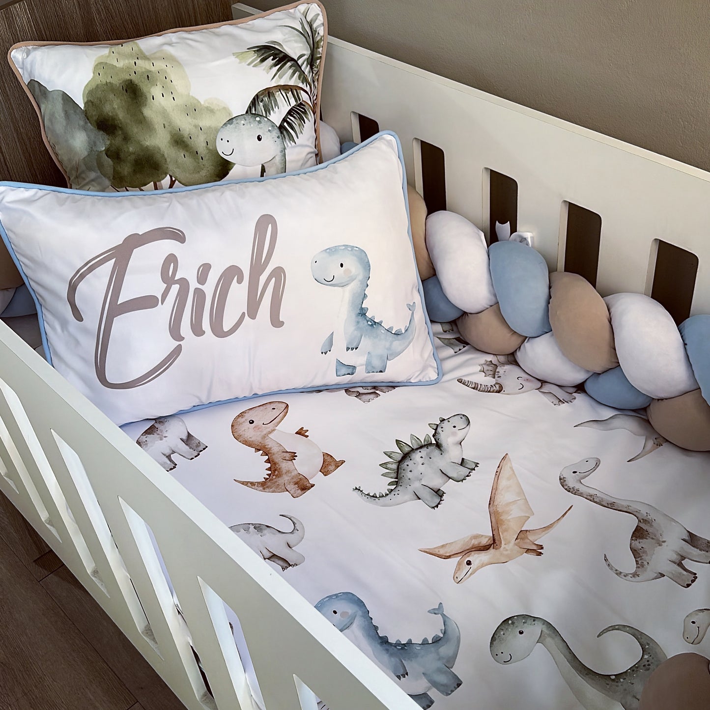 Cot Bedding - Blue Dinosaur Set 04