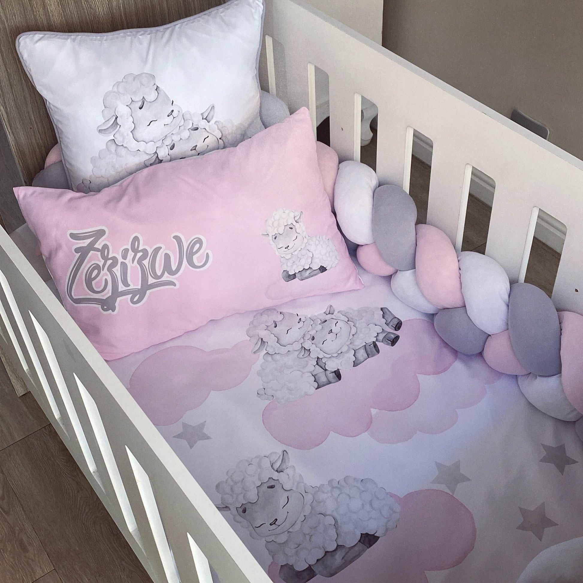 Cot Bedding - Pink Sheep Set 01