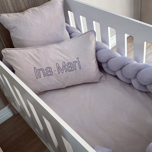 Cot Bedding - Plain Grey Set 01