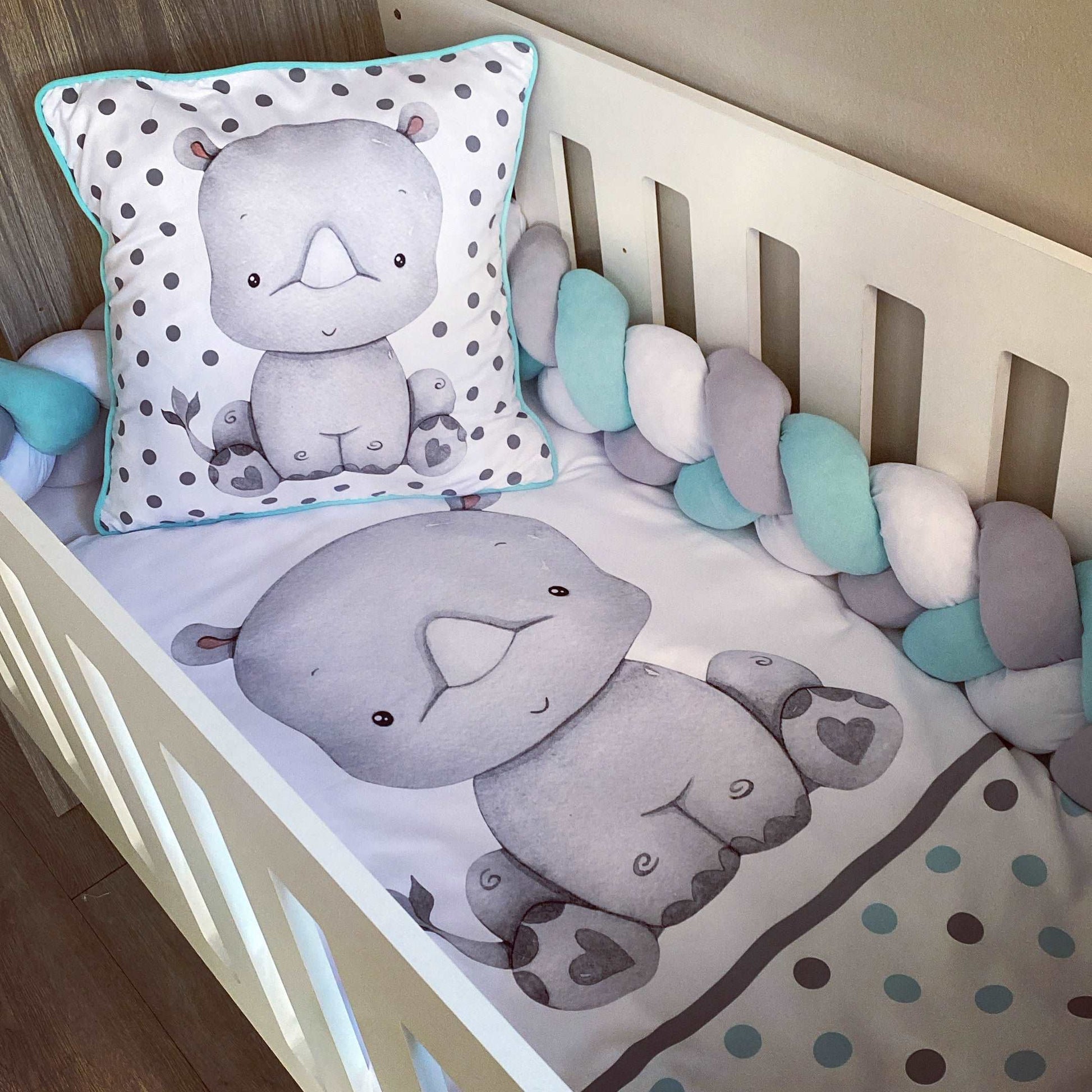 Cot Bedding - Blue Rhino Set