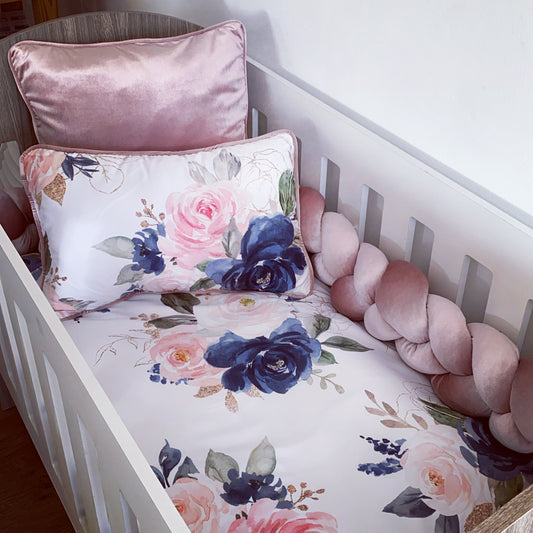 Cot Bedding - Pink Flower Set 06