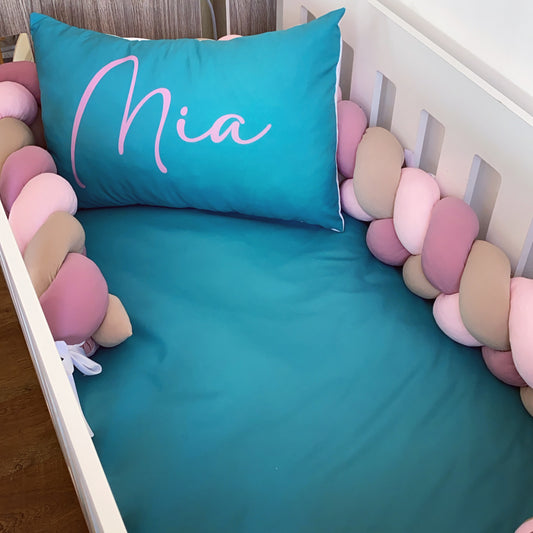 Cot Bedding - Pink Aqua Set 01
